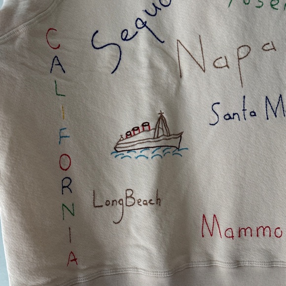 NWT Anthropologie The Great Slouch sweatshirt Golden State embroidery size Large - Picture 5 of 11